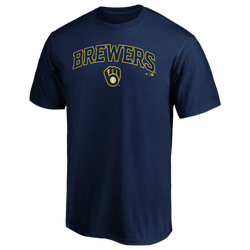 Men's - Fanatics Brewers Logo Lockup T-Shirt - Navy/Navy