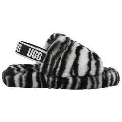 Girls' Preschool - UGG Fluff Yeah Slides - Black/White