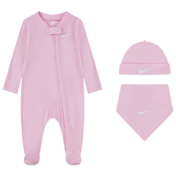 Girls' Infant - Nike 3 Piece Coveralls Bib Hat Set - Pink Foam