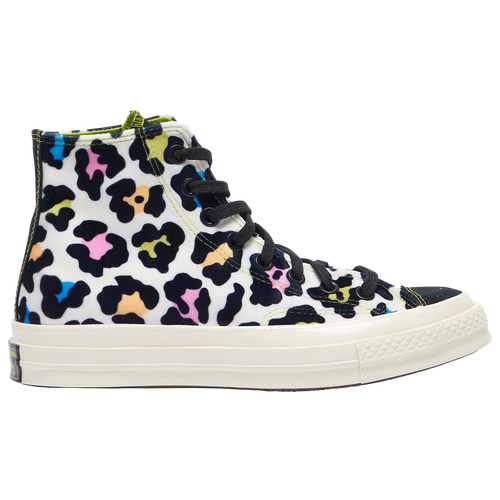 Converse Chuck 70 Hi Velvet Leopard Print Sneakers In Egret/multi-white In Rainbow/multi