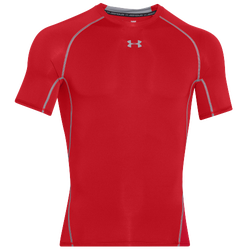 Men's - Under Armour HeatGear Armour Compression S/S Football T-Shirt - Red/Steel