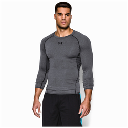 Men's - Under Armour Heatgear Armour Comp L/S T-Shirt - Carbon Heather/Black