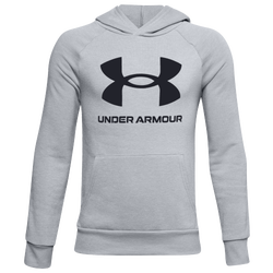 Boys' Grade School - Under Armour Rival Fleece PO Hoodie - Mod Grey/Light Heather/Black