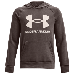 Boys' Grade School - Under Armour Rival Fleece PO Hoodie - Fresh Clay/Onyx White