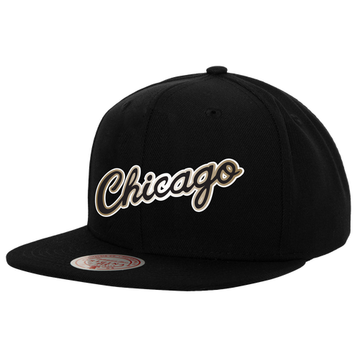 

Mitchell & Ness Mens Chicago Bulls Mitchell & Ness Bulls Metallic Pop Snapback - Mens White/Black Size One Size