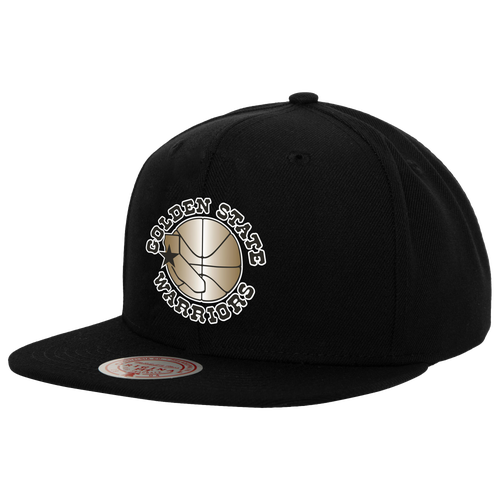 

Mitchell & Ness Mens Golden State Warriors Mitchell & Ness Warriors Metallic Pop Snapback - Mens Black/White Size One Size