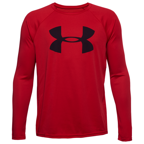 

Boys Under Armour Under Armour Tech Big Logo L/S T-Shirt - Boys' Grade School Black/Red Size S