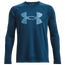 Under Armour Tech Logo Fill L/S T-Shirt - Boys' Grade School Blue Speckle