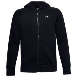Boys' Grade School - Under Armour Rival Fleece Full-Zip Hoodie - Black/White