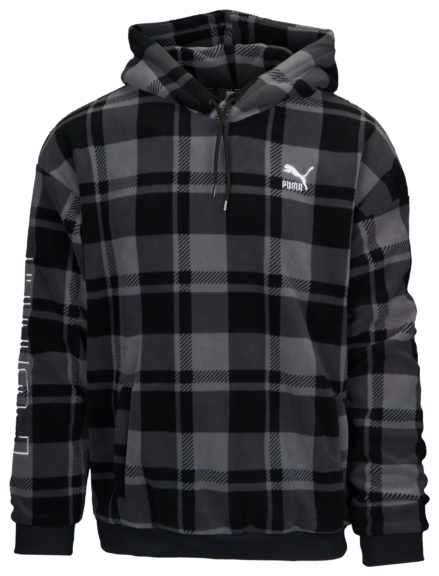 puma check sherpa hoodie