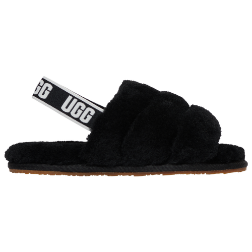 

Girls UGG UGG Fluff Yeah Slides - Girls' Toddler Shoe Black/Black Size 09.0