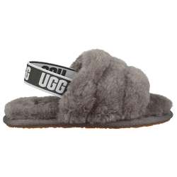 Girls' Toddler - UGG Fluff Yeah Slide - Charcoal/Gray