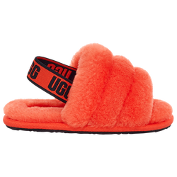 Girls' Toddler - UGG Fluff Yeah Slides - Hazard Orange/Hazard Orange