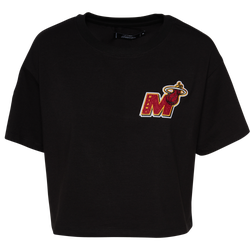 Women's - Pro Standard Heat NBA Mash Up SJ Boxy T-Shirt - Black/Red