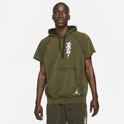 Men's - Jordan Zion Dri-FIT Cutoff Hoodie - Black/White