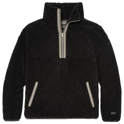 

UGG Mens UGG Braid Half Zip Hoodie - Mens Black/Black Size M