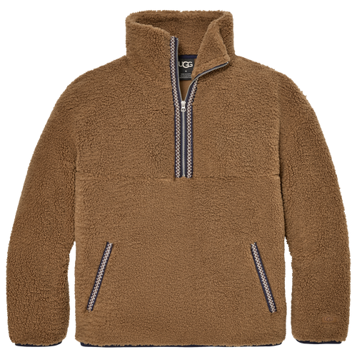 

UGG Mens UGG Braid Half Zip Hoodie - Mens Chestnut/Wheat Size L