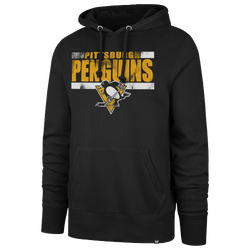 Men's - 47 Brand Penguins Black Line Headline Hoodie - Jet Black