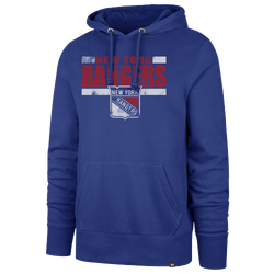 Men's - 47 Brand Rangers Black Line Headline Hoodie - Royal Blue