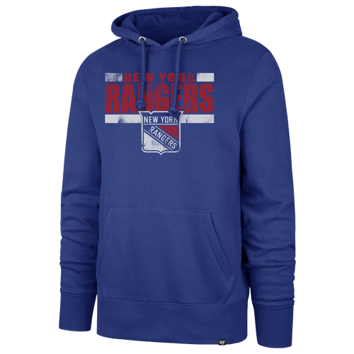 47 Brand Mens New York Rangers Rangers Black Line Headline Hoodie - - Royal Blue