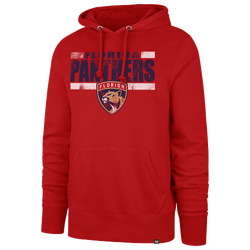 Men's - 47 Brand Panthers Black Line Headline Hoodie - Red