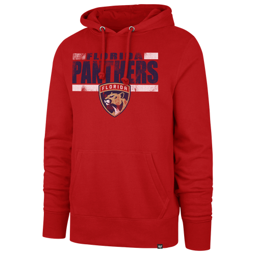 47 Brand Mens Florida Panthers Panthers Black Line Headline Hoodie - - Red