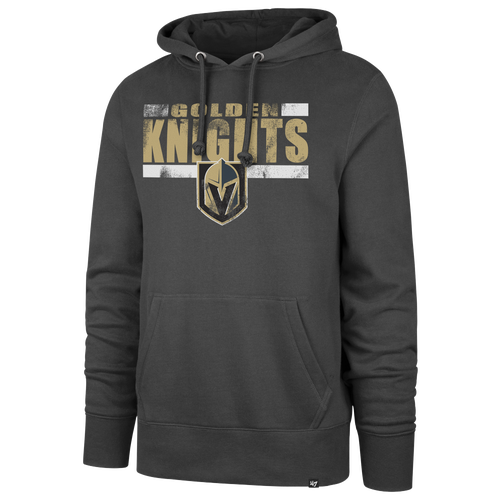 47 Brand Mens Vegas Golden Knights Golden Knights Black Line Headline Hoodie - - Charcoal