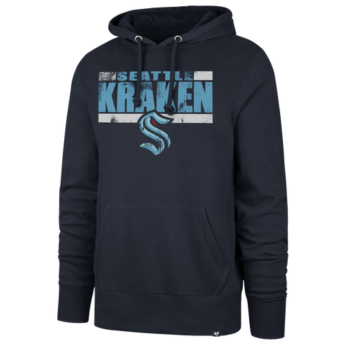 47 Brand Mens Kraken Black Line Headline Hoodie - - Fall Navy Size XL
