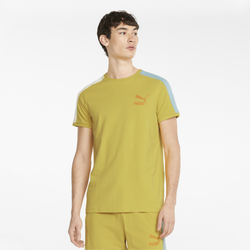 Men's - PUMA Iconic T7 T-Shirt - Yellow/Teal