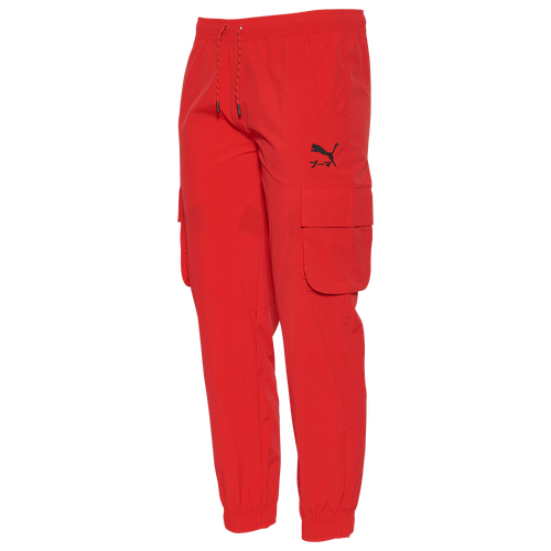Puma Womens Tribes Cargo Pants In Red Black Modesens