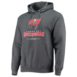 Men's - Fanatics Buccaneers Lockup Pullover Hoodie - Heathered Charcoal/Heathered Charcoal