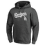 Fanatics Dodgers Logo Lockup Pullover Hoodie - Men's Charcoal/Grey
