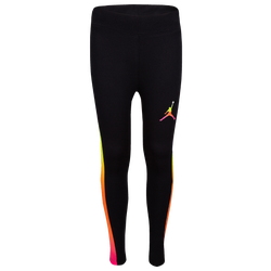 Girls' Grade School - Jordan Jumpman Air Rise Leggings - Black/White/Lemon Venom