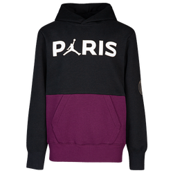 Boys' Grade School - Jordan PSG Fleece Hoodie - Black/Bordeaux/White