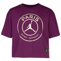 Girls' Grade School - Jordan Logo Boxy T-Shirt - Bordeaux/Metallic Gold