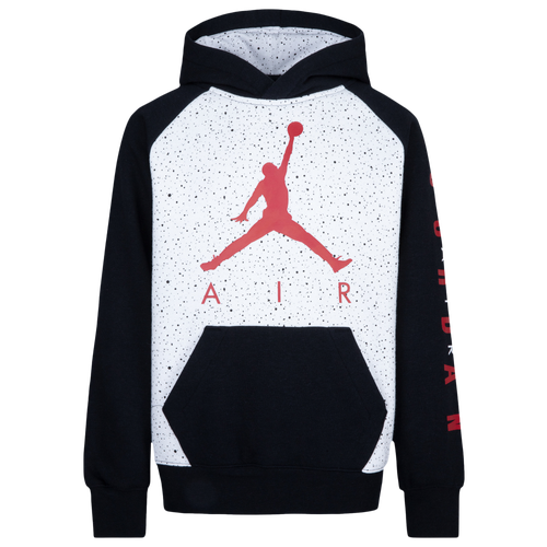 Jordan Big Boys Jumpman Air Speckle Printed Fleece Pullover Hoodie Created for Macy s Black Size Small