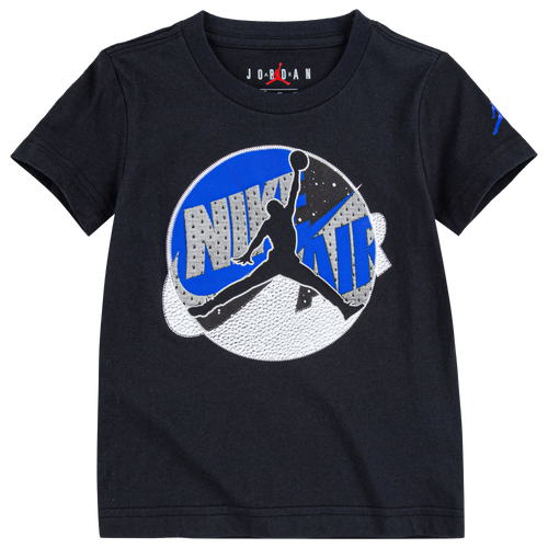

Boys Jordan Jordan Jumpman Patched T-Shirt - Boys' Toddler Black/Blue Size 4T