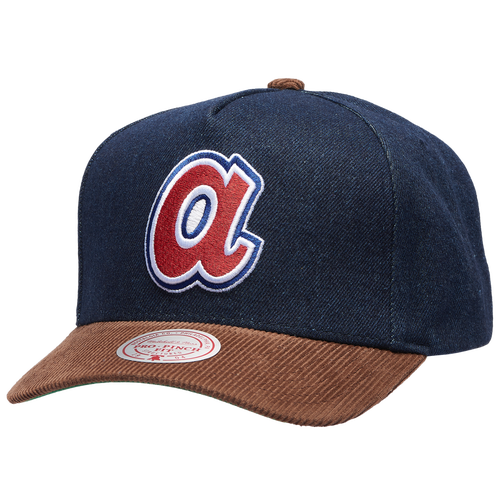 Mitchell & Ness Atlanta Braves  Braves Denim Cord Pro Pinch Cap In Blue