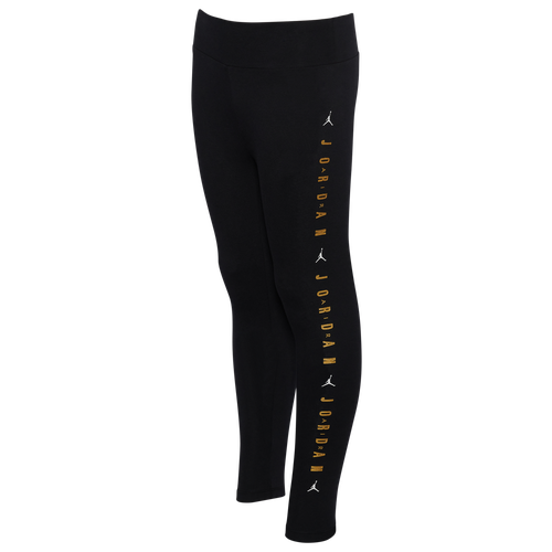 

Jordan Girls Jordan Holiday Shine Leggings - Girls' Grade School Black/White Size S