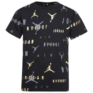 Nike Air Michael Jordan All Over Print T-Shirt Adult Large Black Yellow AOP
