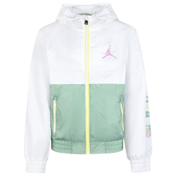 Girls' Grade School - Jordan Flower Child Wind Jacket - White/Green