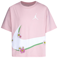 Girls' Grade School - Jordan Flower Child T-Shirt - Pink/White