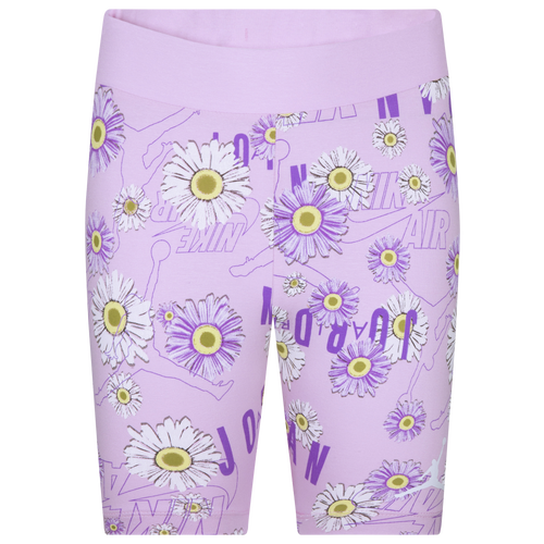 

Jordan Girls Jordan Flower Child All Over Print Shorts - Girls' Grade School Pink/Green Size L