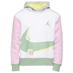 Girls' Grade School - Jordan Swoosh Wrap Pullover - White/Purple/Reen