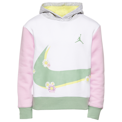 

Jordan Girls Jordan Swoosh Wrap Pullover - Girls' Grade School White/Purple/Reen Size M