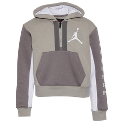 Girls' Grade School - Jordan Jumpman AJ11 Boxy Pullover - Gunsmoke/Black