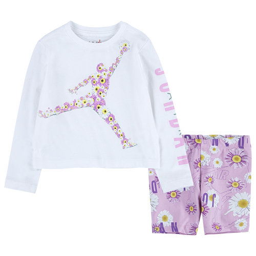 

Girls Infant Jordan Jordan Flower Bike Shorts Set - Girls' Infant Lt Arctic Pink/Black Size 24MO