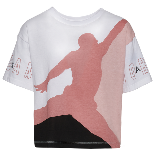 

Girls Jordan Jordan Jumpman Block T-Shirt - Girls' Grade School Beige/White Size XL