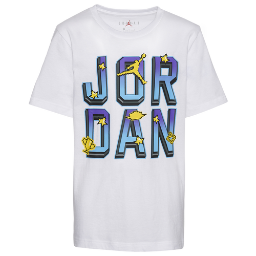 

Boys Jordan Jordan Pixel Play T-Shirt - Boys' Grade School White Size XL