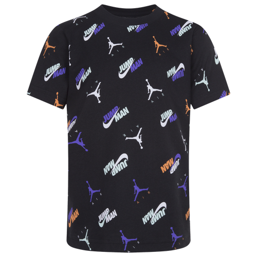 

Jordan Boys Jordan DNA AOP T-Shirt - Boys' Grade School Black/Black Size L